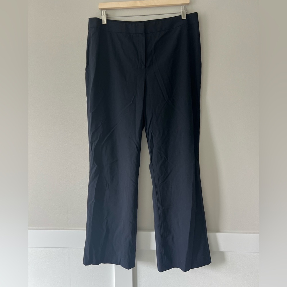 Lafayette 148 New York Deep Blue-Black Straight Leg Trousers Size 14
